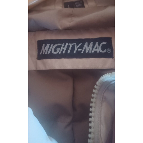 Vintage MIGHTY MAC Ivory Long Goose Down Trench coat Mens Large Winter Overcoat - Picture 9 of 12
